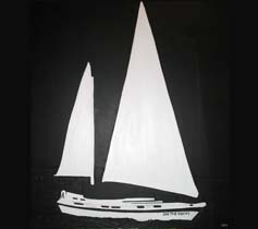 Sail boat high contrast